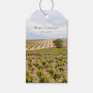 Custom Vineyard Landscape Photo Wine Company Gift Tags