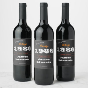 Custom Vintage 1986 Retro Wine Label – 40th Birthd