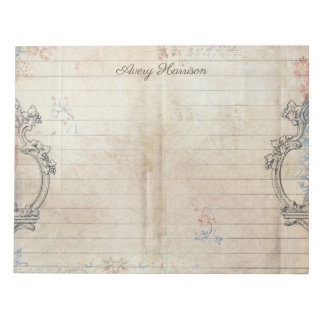 Custom Vintage Antique Lined Shabby Chic Grunge Notepad