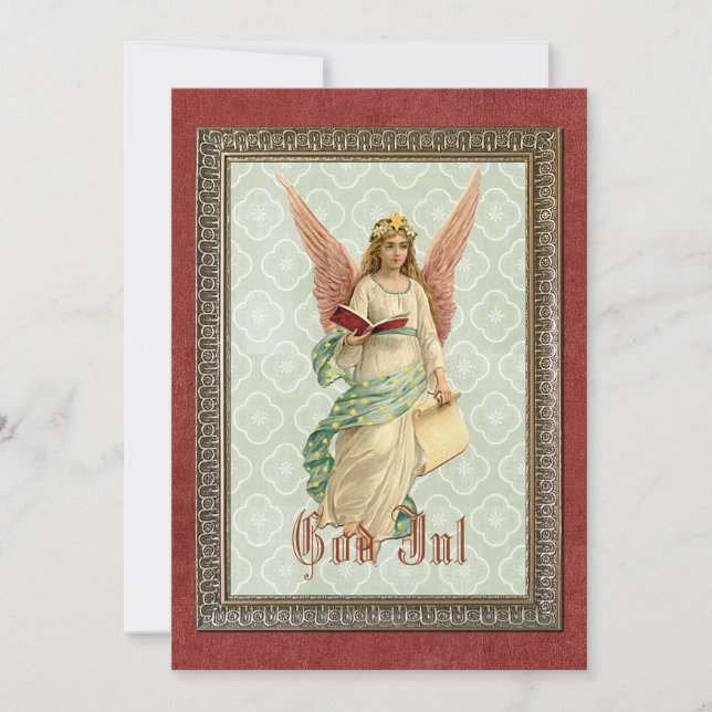 Custom Vintage Antique Seasons Greetings Holiday Card (Front)