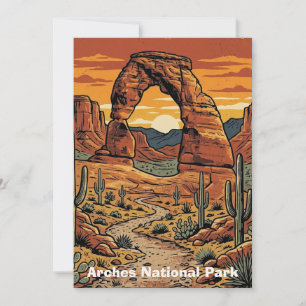 Custom Vintage Arches National Park Utah Card
