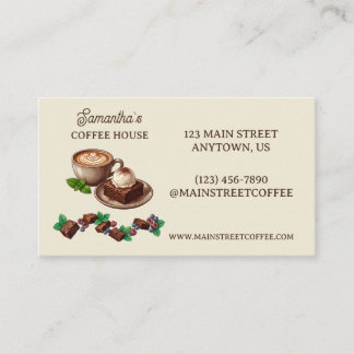 Custom Vintage Bakery Merch Brownie Art Business Card