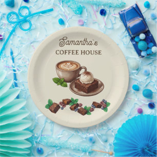 Custom Vintage Bakery Merch Brownie Art Paper Plate