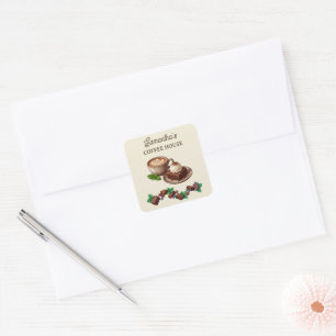 Custom Vintage Bakery Merch Brownie Art Square Sticker