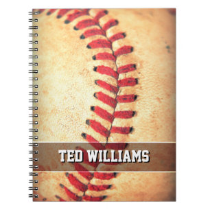 Custom vintage baseball ball notebook