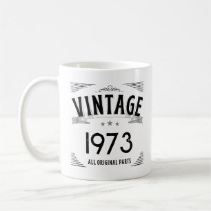 Custom Vintage Birthday Birth Year Age Black White Coffee Mug