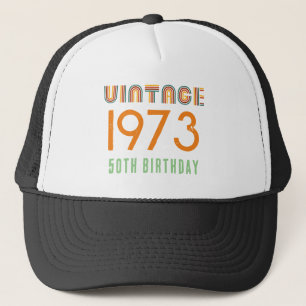 CUSTOM VINTAGE BIRTHDAY BIRTHYEAR AGE TRUCKER HAT