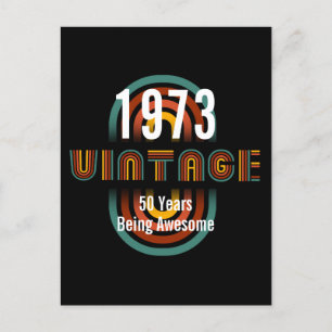 CUSTOM VINTAGE BIRTHYEAR AWESOME BIRTHDAY POSTCARD