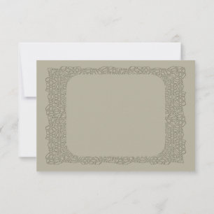 Custom vintage brown lace RSVP wedding card