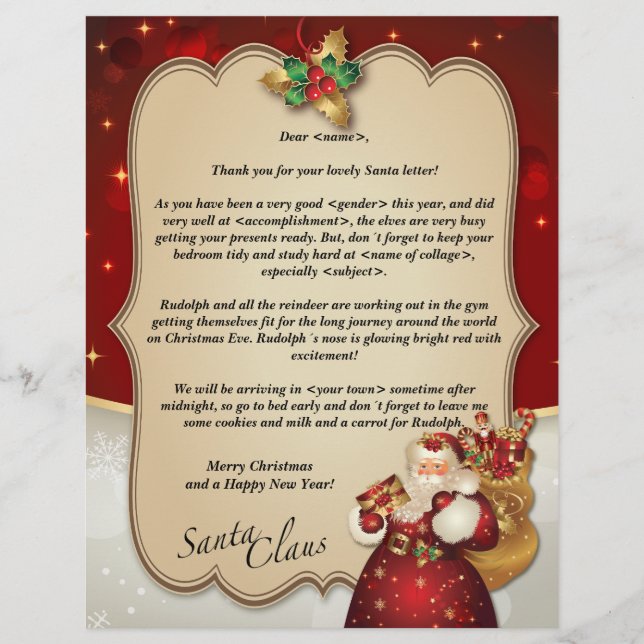 Custom vintage Christmas red letter from Santa… (Front)