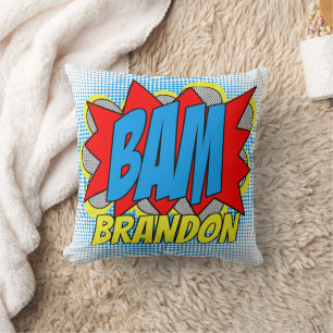 Custom Vintage Comic Book Pop Art Style BAM! Cushion