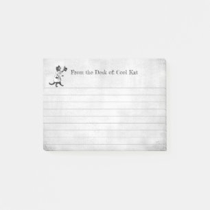 Custom Vintage Cool Top Hat Cat Lined Sticky Post-it Notes