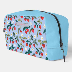 Custom Vintage Cottagecore Strawberry Pattern Dopp Kit