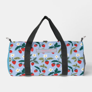 Custom Vintage Cottagecore Strawberry Pattern Duffle Bag