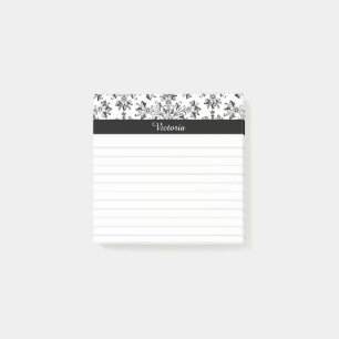 Custom Vintage Daisy Floral Art Lined Stickies Post-it Notes