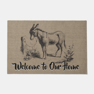 Custom Vintage Donkey - Country Farm and Pets Doormat