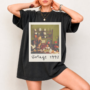 Custom Vintage Family Birthday Photo Nostalgic 90s T-Shirt