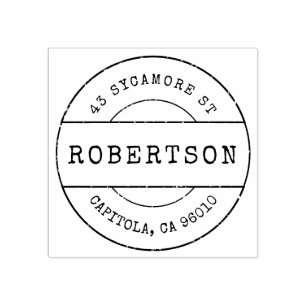 Custom Vintage Family Name Return Address Rubber Stamp