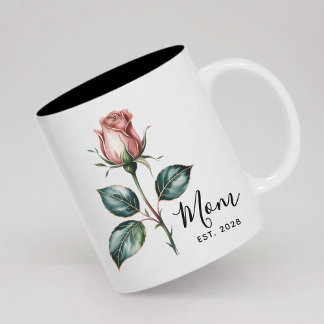 Custom Vintage Floral Mug Mothers Day Gift for Mom