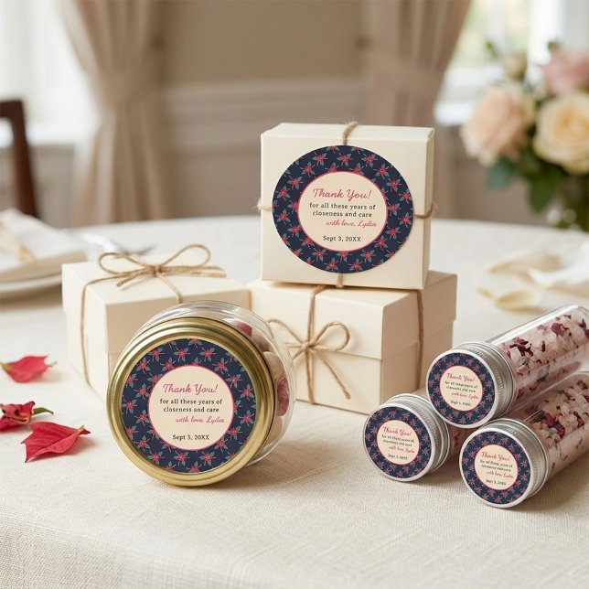 Custom Vintage Floral Thank You Sticker  (Creator Uploaded)