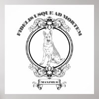 Custom Vintage German Shepherd Crest - Dark Academ