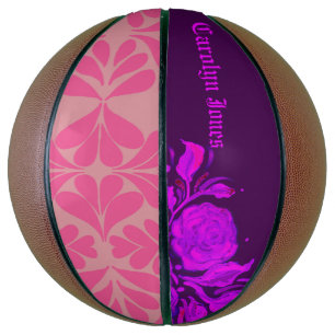 Custom Vintage Gothic Rose Engraving Basketball