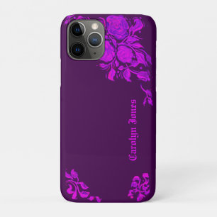 Custom Vintage Gothic Rose Engraving iPhone 11 Pro Case