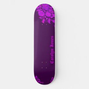 Custom Vintage Gothic Rose Engraving Skateboard