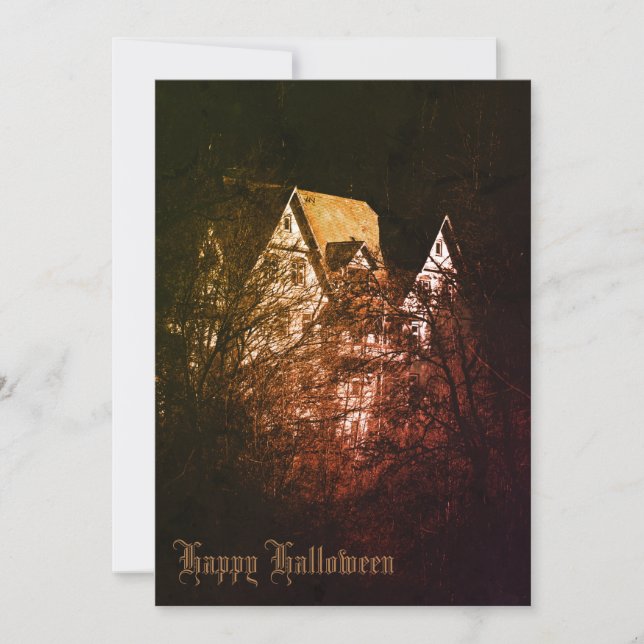 Custom vintage Halloween party invitation (Front)