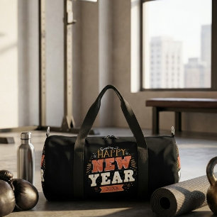 Custom Vintage Happy New Year Eve Design Unique Duffle Bag