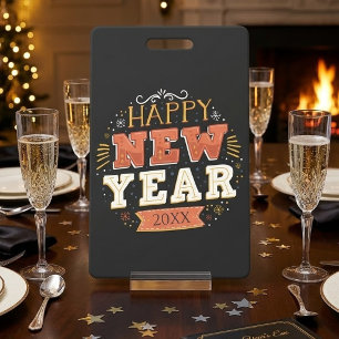 Custom Vintage Happy New Year Eve Design Unique ID Badge