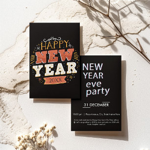 Custom Vintage Happy New Year Eve Design Unique Invitation
