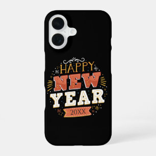 Custom Vintage Happy New Year Eve Design Unique iPhone 16 Case