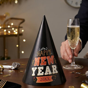 Custom Vintage Happy New Year Eve Design Unique Party Hat