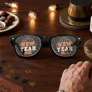 Custom Vintage Happy New Year Eve Design Unique Retro Sunglasses