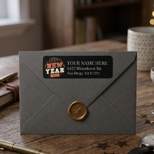 Custom Vintage Happy New Year Eve Design Unique Return Address Label