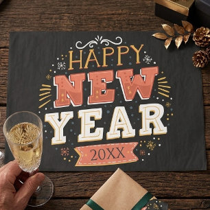 Custom Vintage Happy New Year Eve Design Unique Tissue Paper