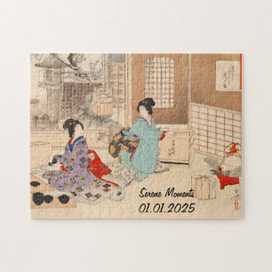 Custom Vintage Japanese Tea Ceremony Art 1 Jigsaw Puzzle