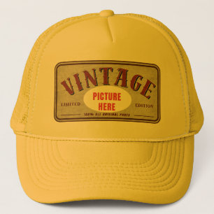 CUSTOM VINTAGE LIMITED EDITION PERSONALIZE PHOTO TRUCKER HAT
