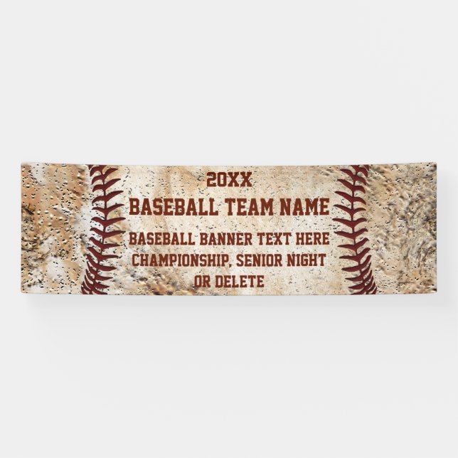 Custom Vintage look BASEBALL BANNER with Your Text (Horizontal)
