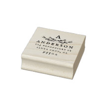 Custom Vintage Monogram Last Name Return Address