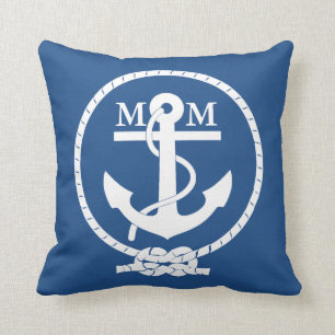 Custom Vintage Nautical Anchor and Line Cushion