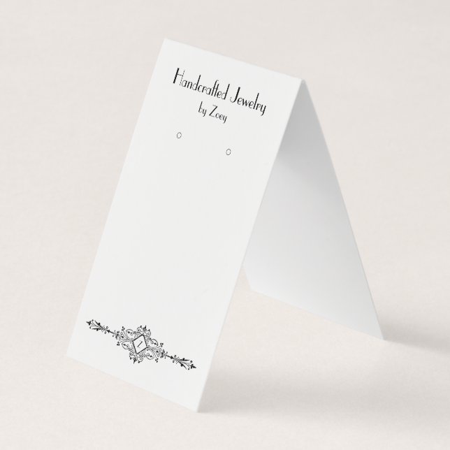 Custom Vintage Parisian Style Folded Earring Cards (Front)