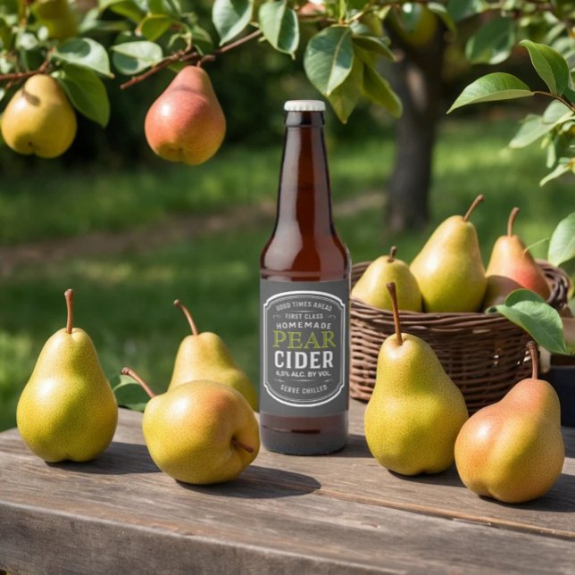Custom Vintage Pear Cider Label Sticker  (Creator Uploaded)