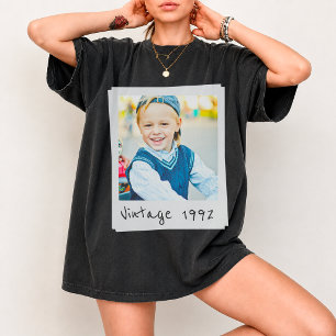 Custom Vintage Photo And Year Birthday Customazed T-Shirt