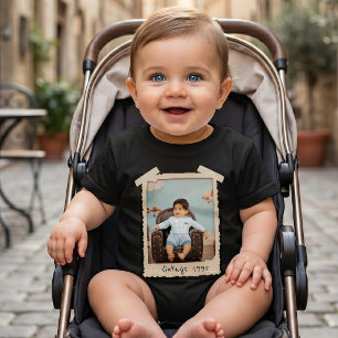 Custom Vintage Photo Birthday Baby T-Shirt