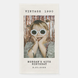 Custom Vintage Photo Birthday Napkin