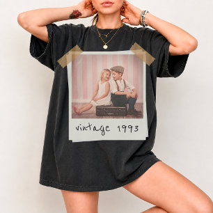 Custom Vintage Photo Couple Nostalgic Birthday 90s T-Shirt