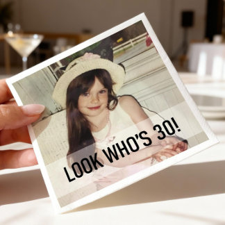 Custom Vintage Photo Napkins with Text - Personali