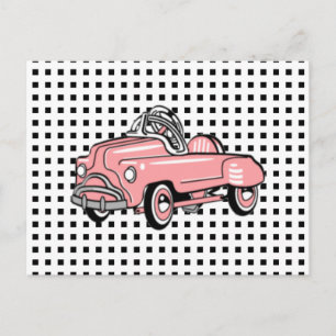 Custom VINTAGE PINK PEDAL CAR Card